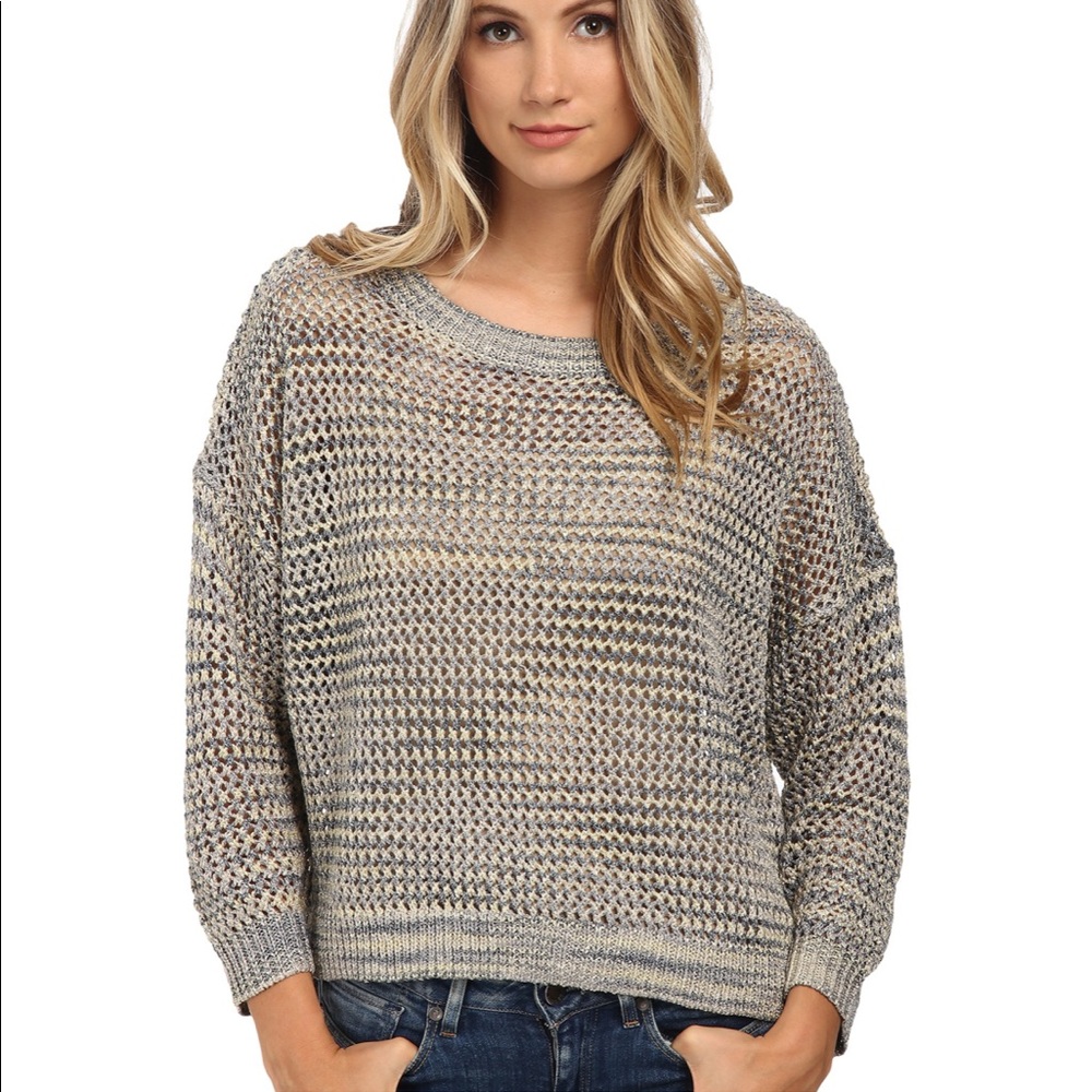 French Connection Shimmer Mesh Sweater